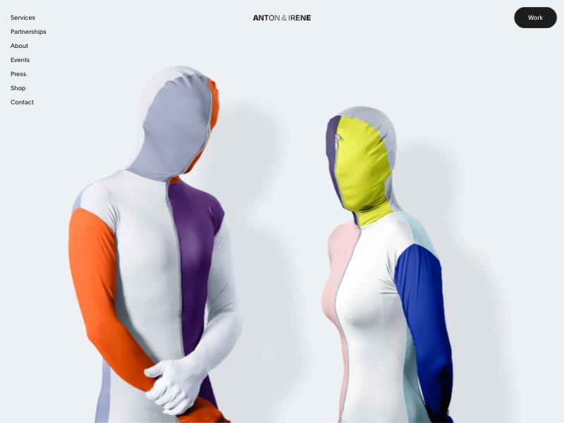 Anton & Irene, Creative Direction portfolio website