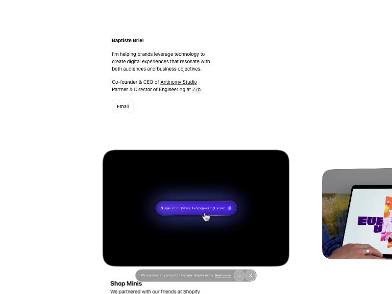 Baptiste Briel, Developer portfolio website