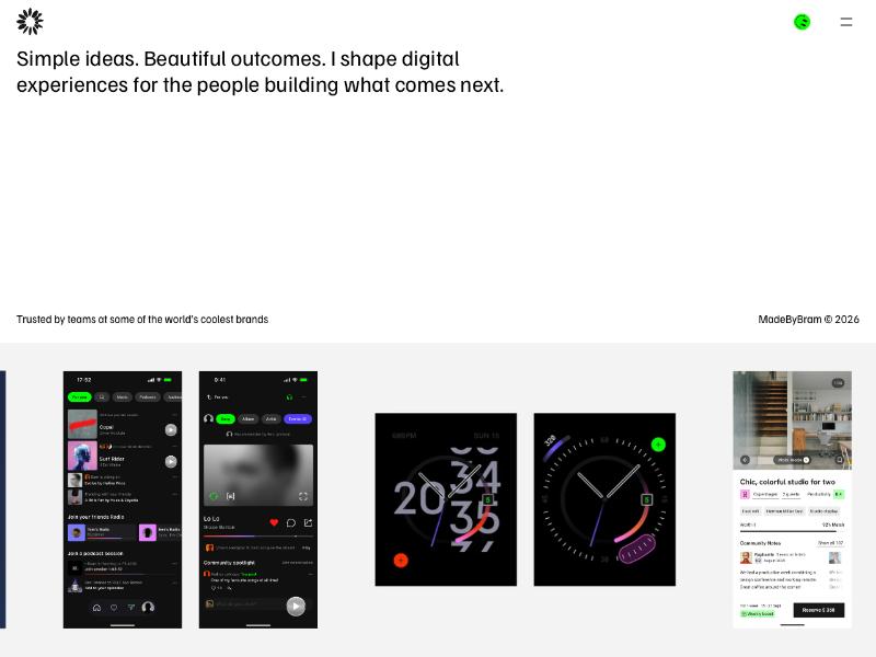 Bram Vanhaeren, Designer portfolio website