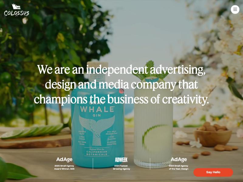 Colossus agency website (wearecolossus.com)