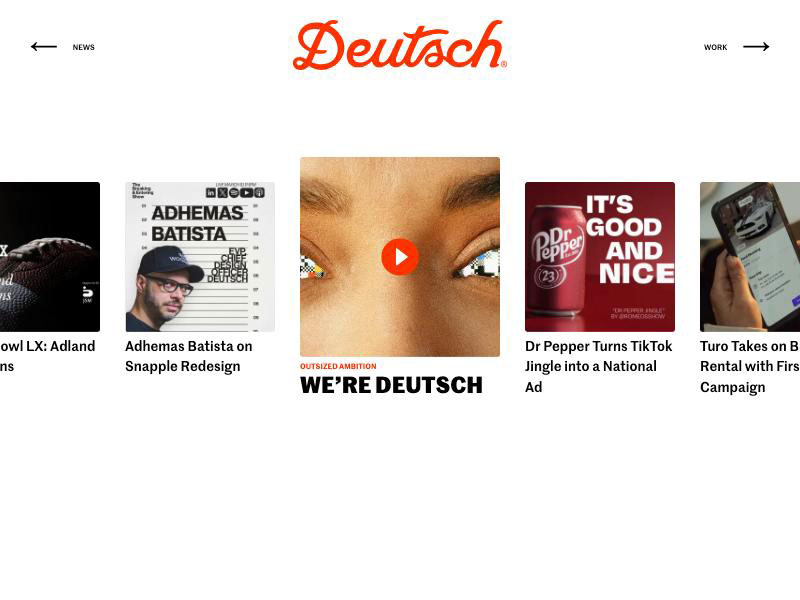 Deutsch LA agency website (deutschla.com)