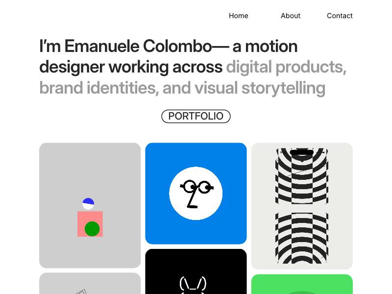 Emanuele Colombo, Motion Designer portfolio website