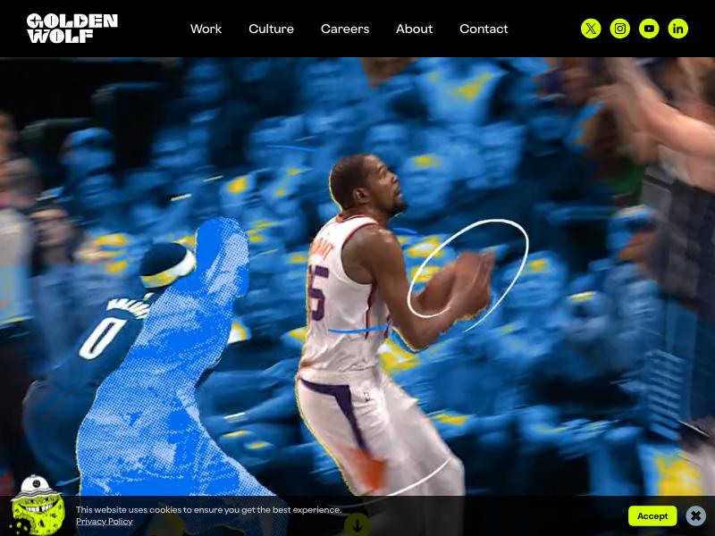 Golden Wolf agency website (goldenwolf.tv)