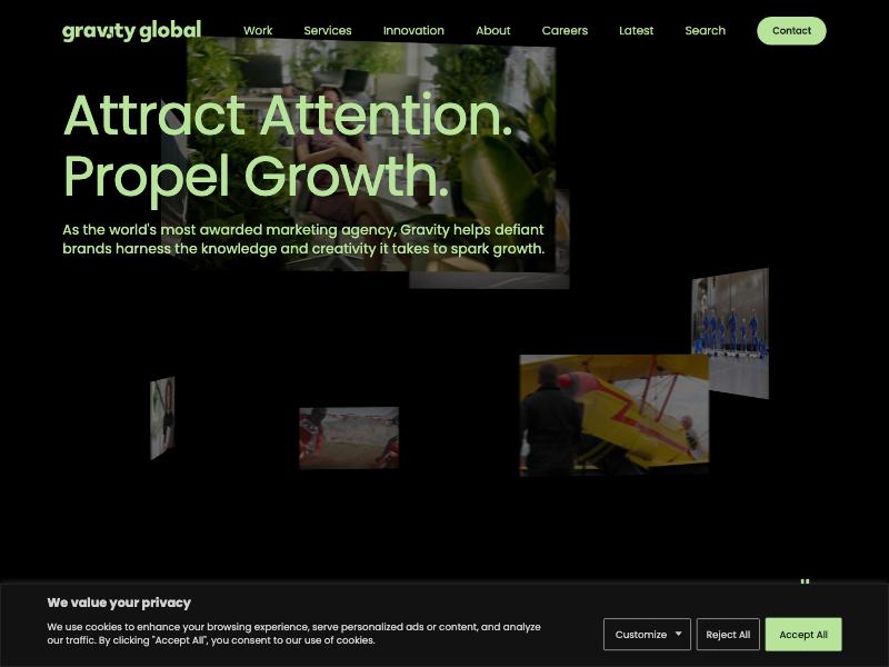 Gravity Global agency website (gravityglobal.com)