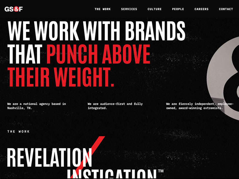 GS&F agency website (gsandf.com)
