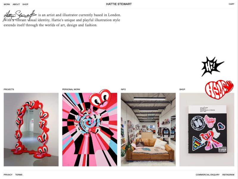 Hattie Stewart, Illustrator portfolio website