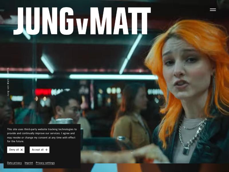 Jung von Matt agency website (jvm.com)