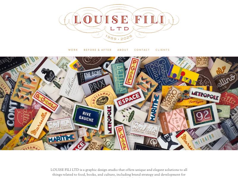Louise Fili, Designer portfolio website