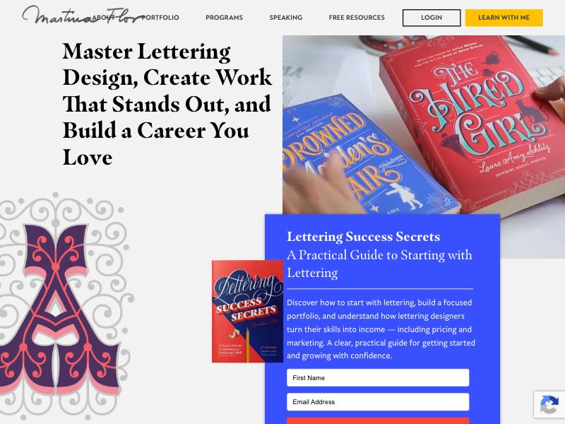 Martina Flor, Lettering Artist portfolio website