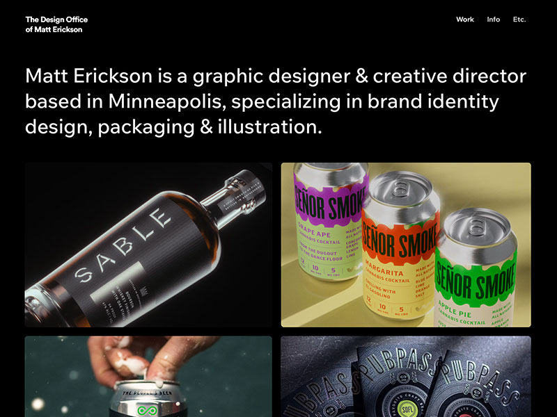 Erickson Design, Designer portfolio website