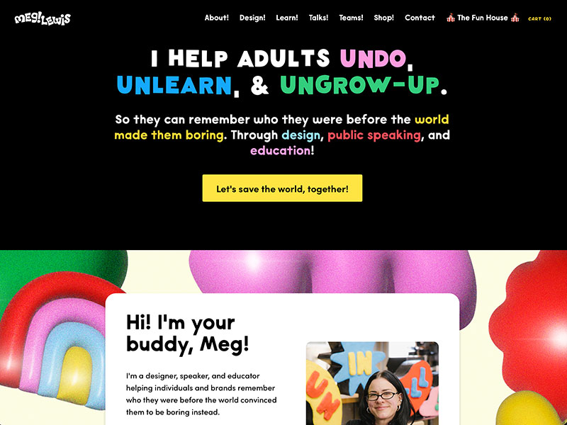 Meg Lewis, Designer portfolio website