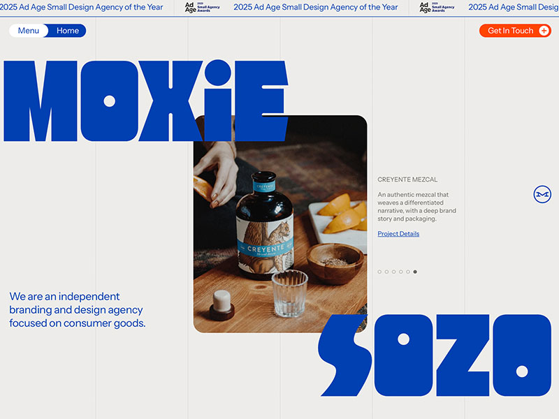 Moxie Sozo agency website (moxiesozo.com)