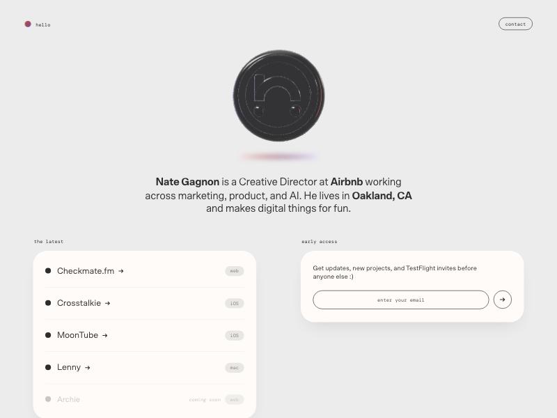 Nate Gagnon, Copywriter portfolio website
