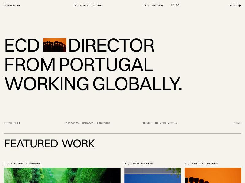 Nidia Dias, Motion Designer portfolio website