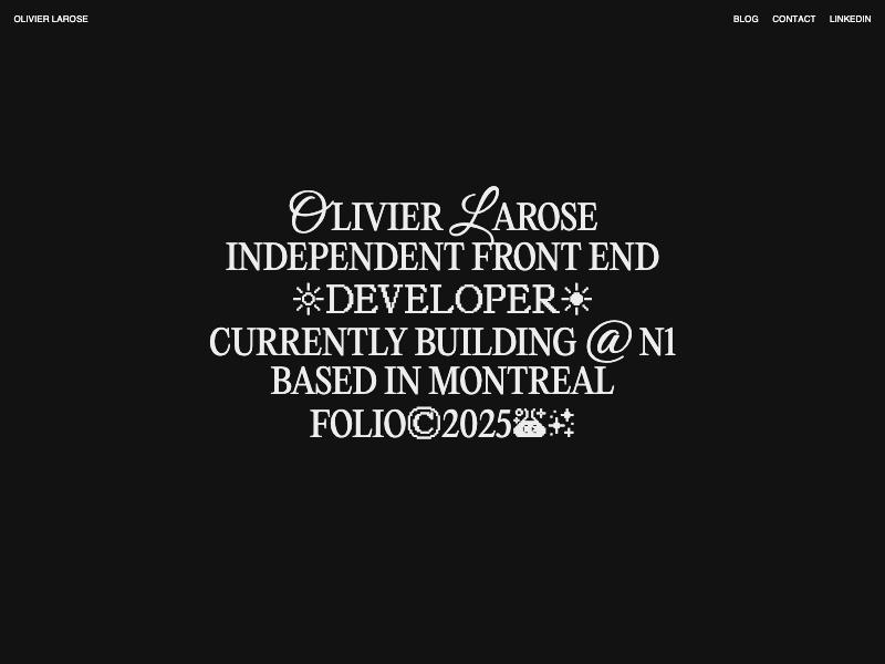Olivier Larose, Developer portfolio website