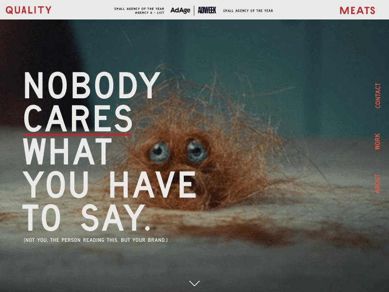 Quality Meats agency website (qualitymeatscreative.com)