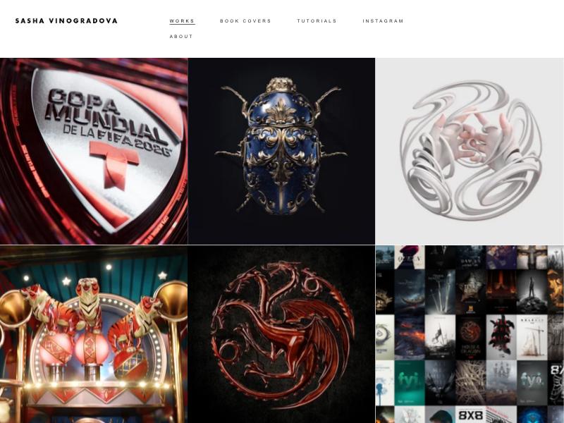 Sasha Vinogradova, Art Director portfolio website