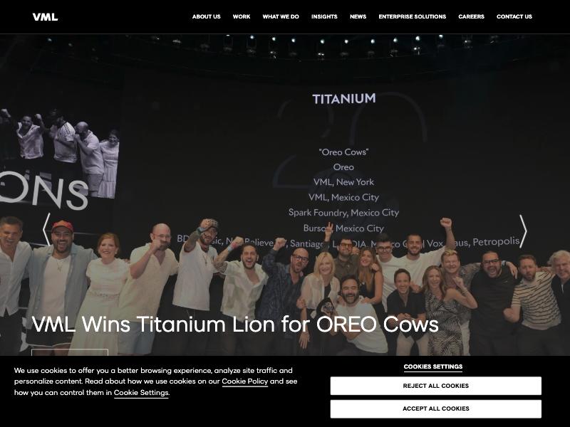VML agency website (vml.com)