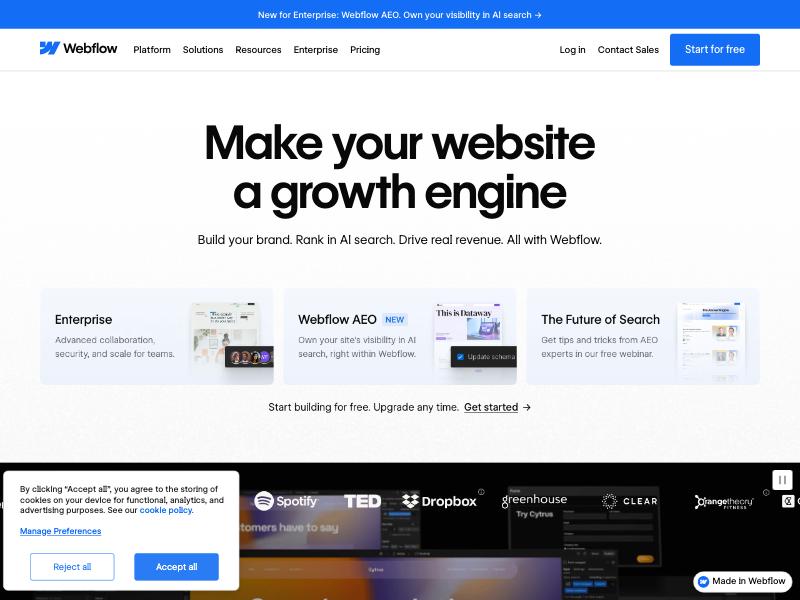 Webflow website builder