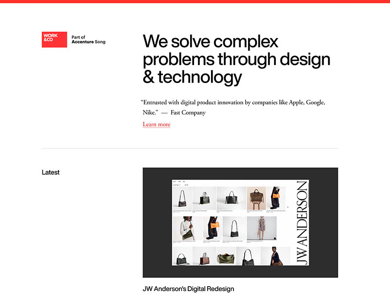 Work & Co agency website (work.co)